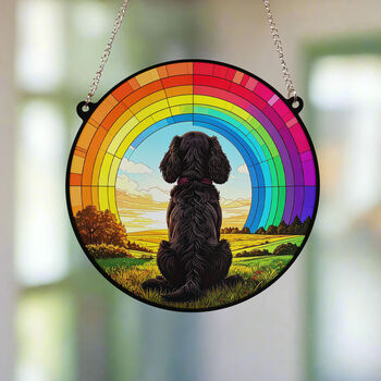 Cocker Spaniel Rainbow Bridge Stained Glass Effect Suncatcher, 3 of 7
