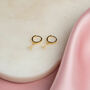 18kt. Gold Plated Initial Hoop Earrings, thumbnail 2 of 2