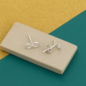 Mother And Daughter Sterling Silver Infinity Symbol Stud Earrings, 4 of 9