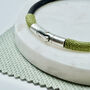 Personalised Sterling Silver, Leather And Silk Bracelet, thumbnail 6 of 8