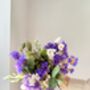 Purple And White Dried Flower Bouquet With Foliage, thumbnail 3 of 5