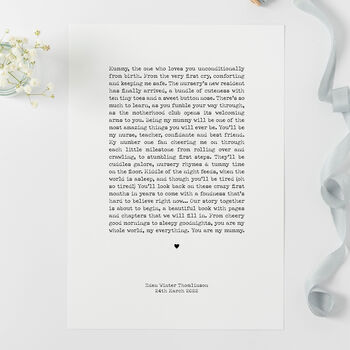 Personalised Newborn Letter To Mummy Print, 3 of 6