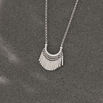 Tassel Charm Necklace In Gold Plate Or Silver, 2 of 2