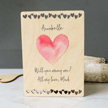 Personalised Wooden Card Sending Love, 2 of 5