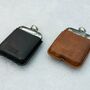 Brown/Black Leather Cased Hip Flask 6oz Stainless Steel, thumbnail 2 of 12