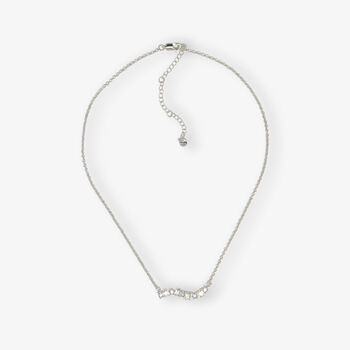 Nami 925 Sterling Silver Plated Cz Stone Wave Necklace, 3 of 5