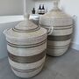 Alibaba Laundry Basket With Blue Stripes, thumbnail 2 of 5