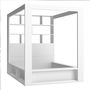 Four Poster King Bed With Storage And Shelves In White, thumbnail 2 of 4
