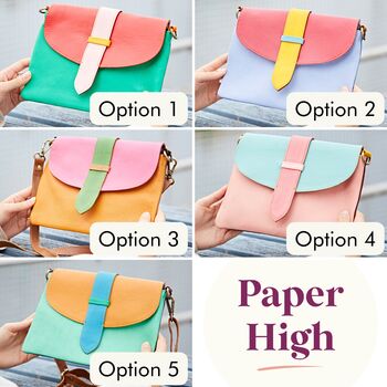 Priya Recycled Leather Multicoloured Crossbody Bag, 2 of 6