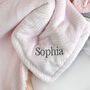 Personalised Pink Sherpa Blanket Elephant Comforter Set, thumbnail 7 of 11