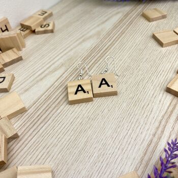 Scrabble Initial Letter Personalised Earrings, 7 of 7