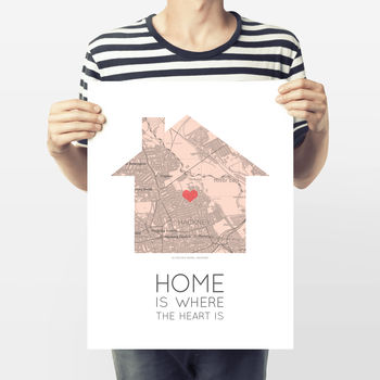 'Home Is Where The Heart Is' Map Print, 9 of 11