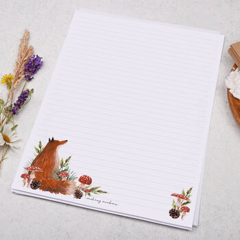 A4 Letter Writing Paper With Fox And Mushrooms, 3 of 4