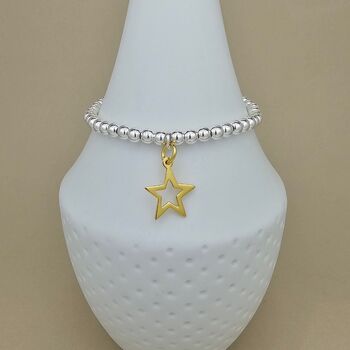 Personalised Bead Bracelet With Gold Plated Star, 2 of 5