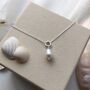 Recycled Sterling Silver And Freshwater Pearl Drop Necklace, thumbnail 5 of 9