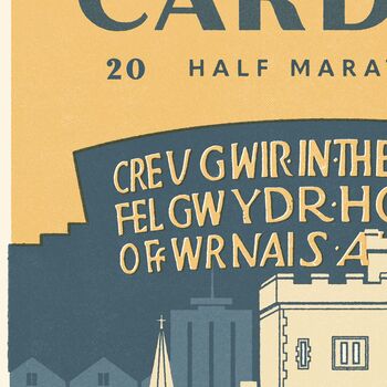 Personalised Cardiff Half Marathon Print, Unframed, 4 of 4