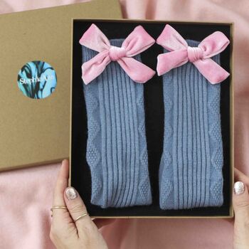 Personalised Velvet Bow Bamboo Socks Gift For Her, 4 of 6