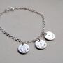 Initial And Date Disc Charm Bracelet. One To Four Discs, thumbnail 1 of 9