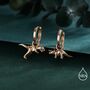 Sterling Silver Mismatched T Rex And Triceratops Hoop Earrings, thumbnail 3 of 12