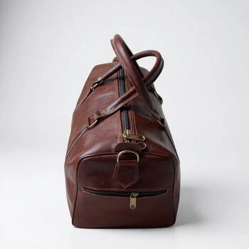 Genuine Leather Holdall Duffel Weekender, 2 of 12