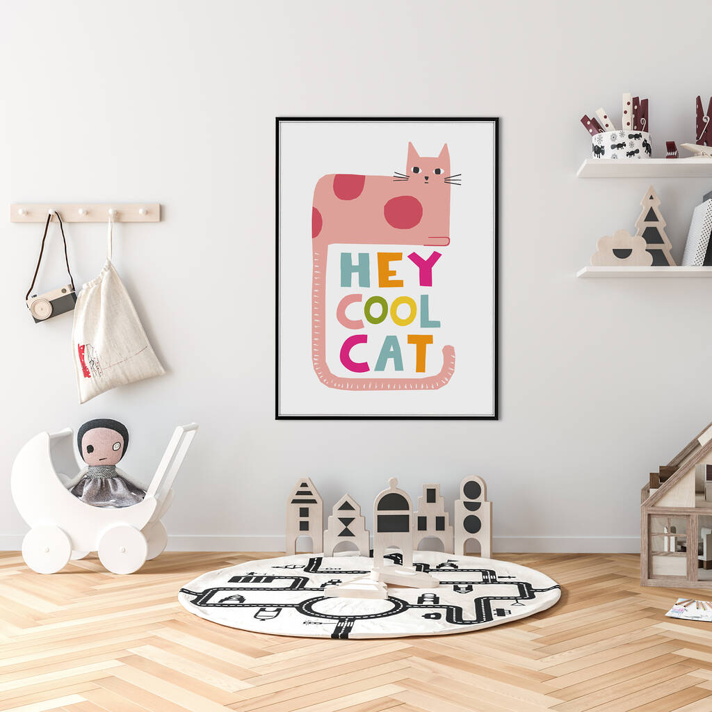 Hey Cool Cat Wall Art By YOYO Studio