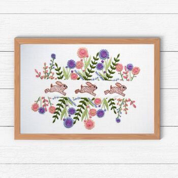 Spring Rabbits Hand Embroidery Kit, 2 of 7