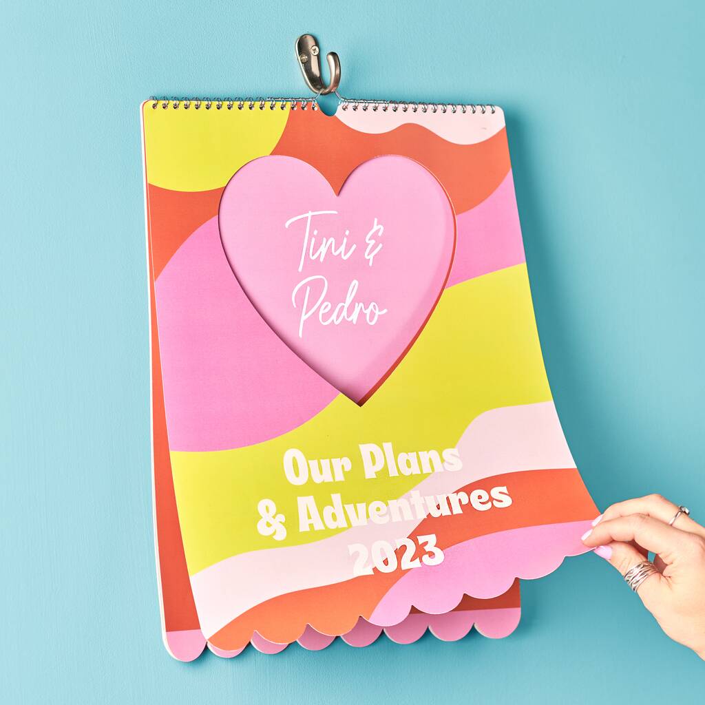 Personalised Couples Wall Calendar By Oakdene Designs