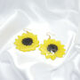 Real Sunflower Sterling Silver Or Gold Plated Earrings, thumbnail 4 of 12