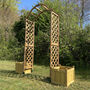 Dorchester Wooden Garden Arch With Planters, thumbnail 1 of 8