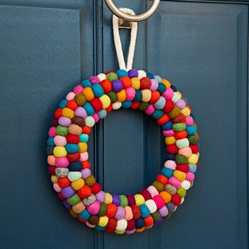 Felt Multicoloured Wreath, 2 of 3