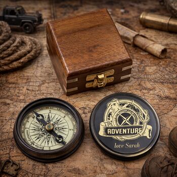 Custom Engraved Compass With Box And Case, 6 of 11