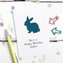 Personalised Birthday Rabbit Glitter Cut Out Card, thumbnail 1 of 1