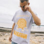 Staycation Men's Slogan T Shirt With Sun Graphic, thumbnail 1 of 4