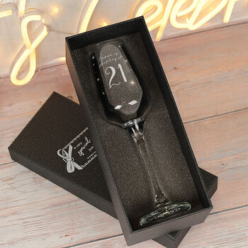 Personalised 21st Birthday Diamante Embellished Champagne Flute, 4 of 9