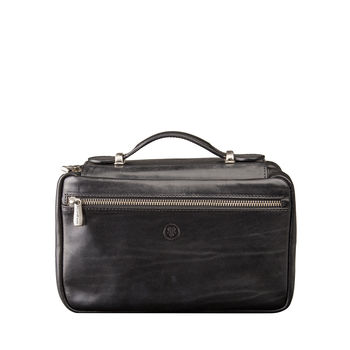 Elegant Leather Double Zip Wash Bag. 'The Cascina', 3 of 12