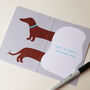 Be Dashing Dachshund Dog A6 Greeting Card, thumbnail 2 of 2