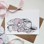 Personalised Girl Baby Bunny Greeting Card, thumbnail 1 of 1