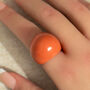 Orange Dome Resin Ring, thumbnail 2 of 5