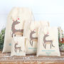 Personalised Christmas Reindeer Cotton Bags, thumbnail 1 of 5