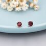 Sterling Silver Genuine Garnet Stud Earrings, thumbnail 5 of 11