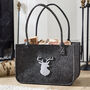 Grey Felt Stag Log Bag, thumbnail 1 of 5