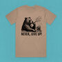 Never, Give Up Drinking Bear Organic Cotton Meme T Shirt, thumbnail 2 of 7