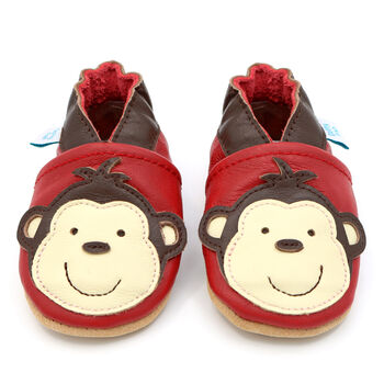 Dotty Fish Cheeky Monkey Soft Leather Baby Shoes With Barefoot Soles, 7 of 11