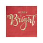 Gold Foiled Merry And Bright Paper Napkins Red And Gold, thumbnail 2 of 3