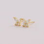 Butterfly Earrings With Crystal Design, thumbnail 2 of 4
