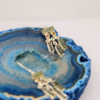 Green Tourmaline Sterling Silver Earrings, 5 of 9