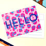 Hello Leopard Print Postcard, thumbnail 1 of 4