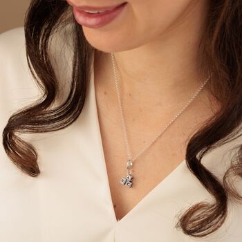 Sterling Silver Abc Building Block Stack Charm Necklace, 3 of 7