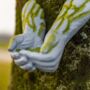 Garden Bird Feeder Hands Ornament Stone Grass Effect, thumbnail 5 of 12