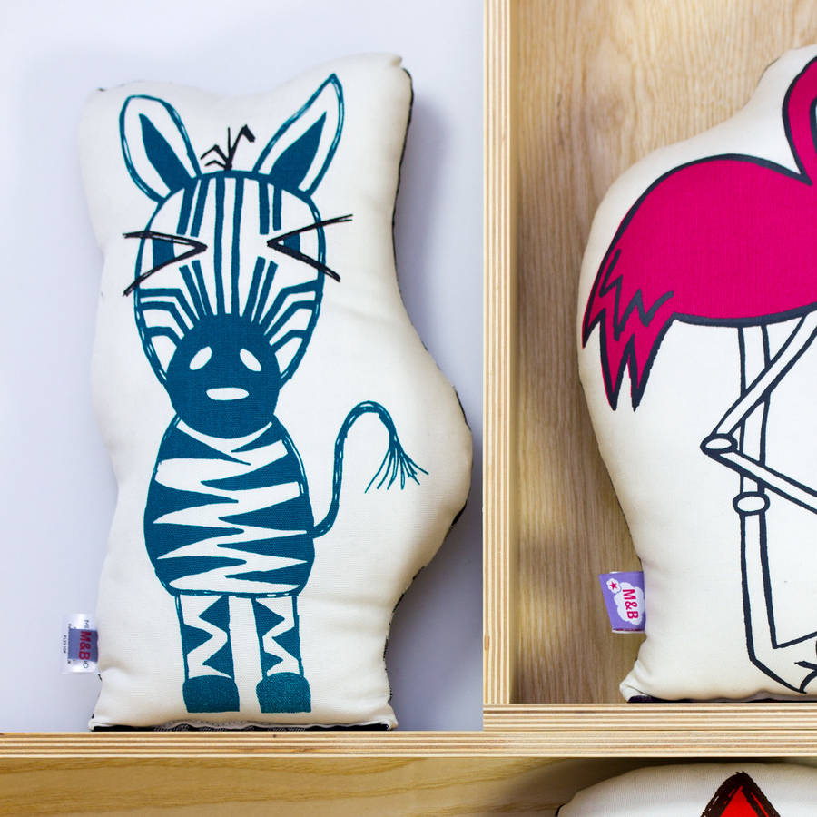 zebra shaped cushion by misty & boo